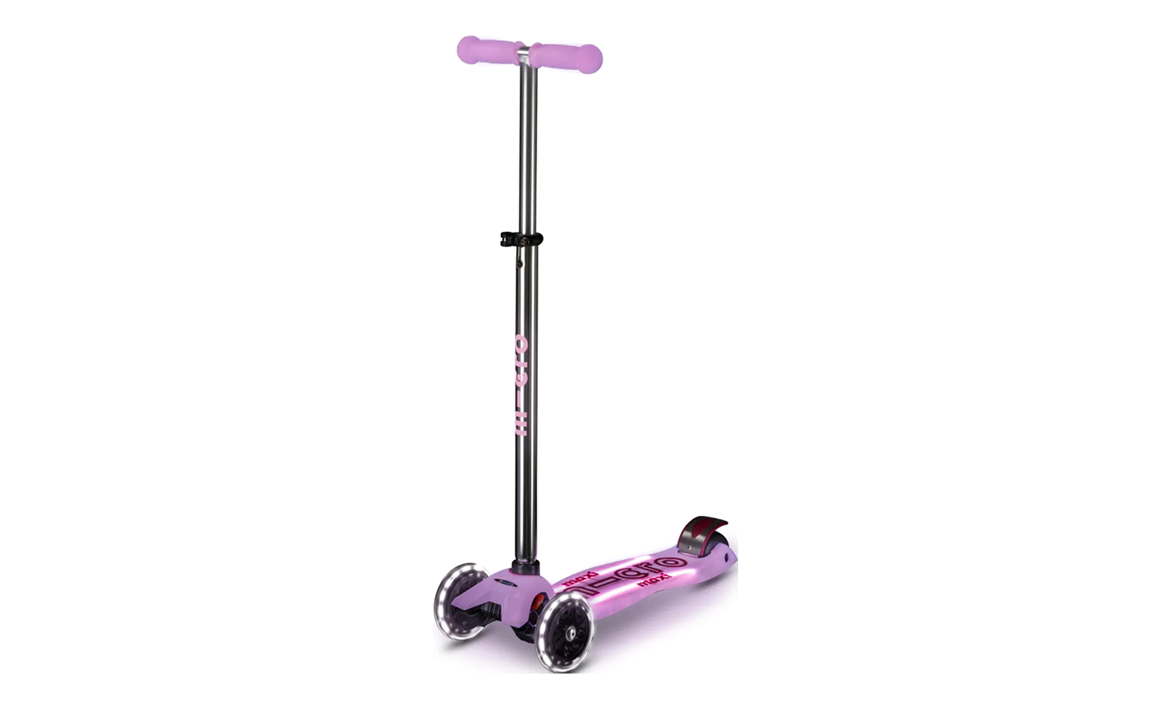 Самокат Micro Maxi Deluxe Glow Plus (светящийся) LED (Яркий сиреневый)