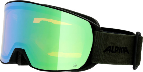 Горнолыжные очки Alpina Nakiska Q Black-olive matt/Q green S2 23/24 (Black-olive matt/Q green S2)