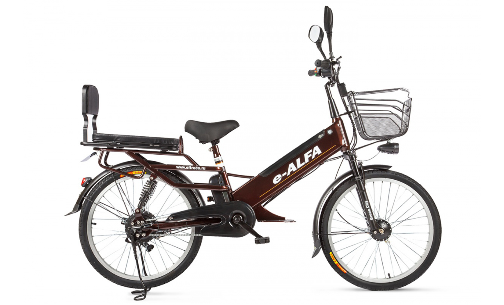 Электровелосипед Green City E-Alfa GL (Коричневый)