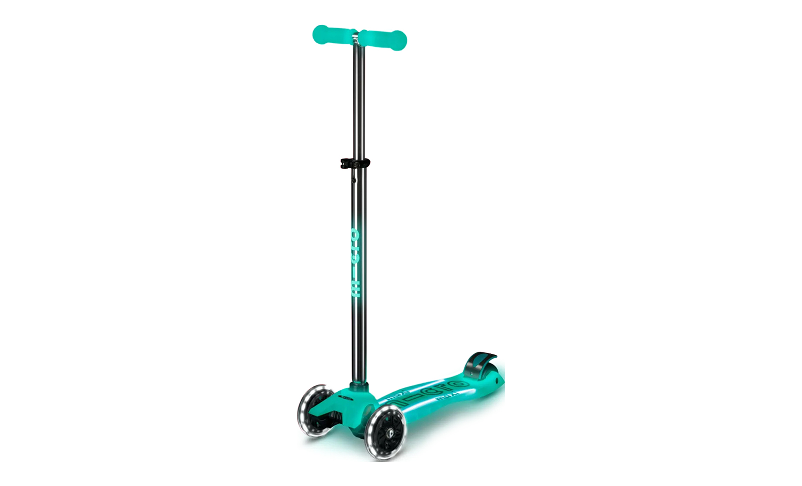 Самокат Micro Maxi Deluxe Glow Plus (светящийся) LED (Зеленый мармелад)