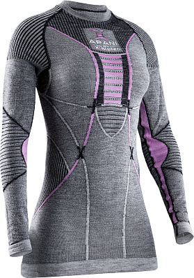Термобелье X-Bionic Apani 4.0 Merino Shirt LG SL wmn (Black/Grey/Magnolia)