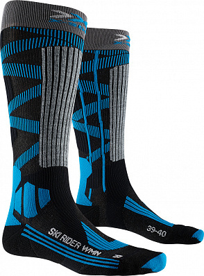 X-Socks Ski Rider 4.0 W (Stone Grey Melange/Turquoise)