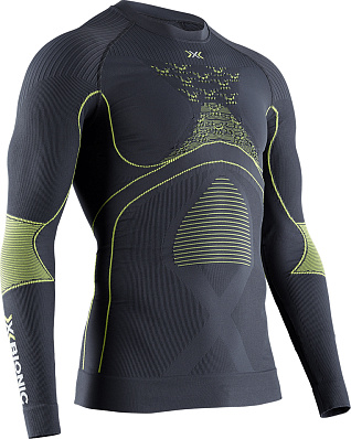   X-Bionic Energy Accumulator 4.0 Shirt Round Neck LG SL Men (Charcoal/Yellow)