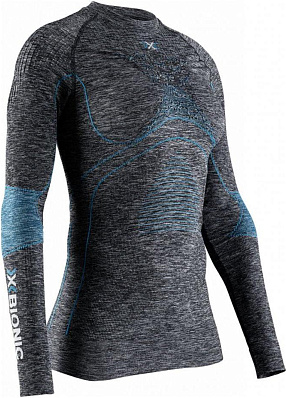  X-Bionic Energy Accumulator 4.0 Shirt Round Neck LG SL Men (Dark Grey Melange/Blue)