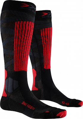 Носки X-Bionic X-Socks Ski Rider 4.0 (Dark Grey Melange/Red/Black)