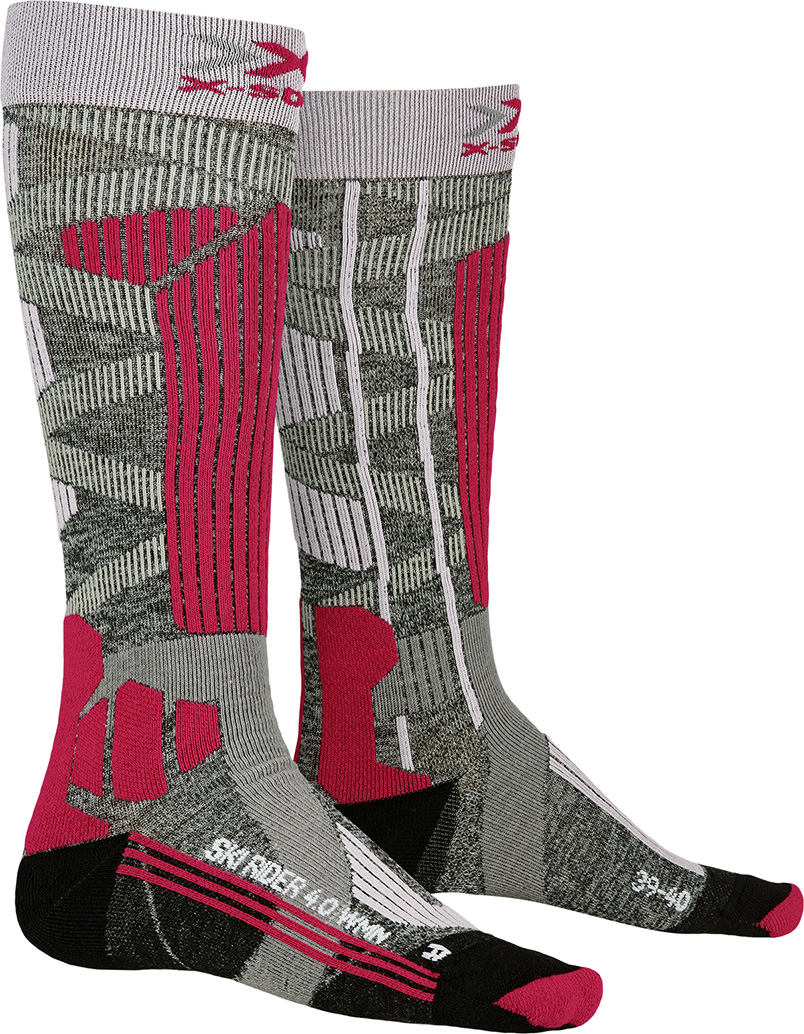 Носки X-Bionic X-Socks Ski Rider 4.0 W (Stone grey melange/Pink)