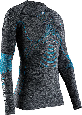   X-Bionic Energy Accumulator 4.0  Melange Shirt Round Neck LG SL WMN (Dark Grey Melange/Blue)