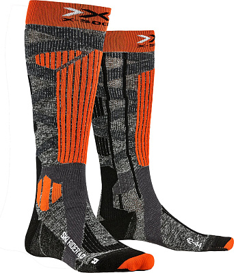 Носки X-Bionic X-Socks Ski Rider 4.0 (Stone Grey Melange/X-Orange)